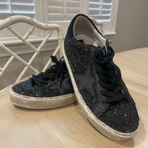 Golden Goose Deluxe Brand Hi Star Black Glitter